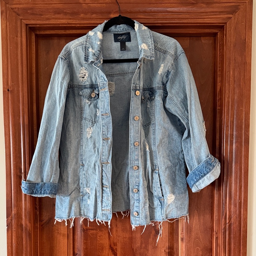 Daytrip Light Blue Distressed Jean Jacket